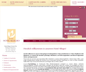 hotelallegrovienna.com: Hotel Allegro in Wien - 3 Sterne Hotel in Wien - Adler Hotels Vienna
Hotel Allegro in Wien wird geführt mit Wiener Charme und familiären Ambiente von einem jungen Team  Perfekte Lage und Verkehrsanbindung an das Stadtzentrum ermöglicht einen schönen Wien-Aufenthalt .