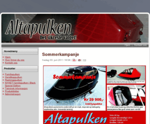 altapulken.no: Altapulken.no
Norsk produsent av snøscooterpulker. Pulker til scooterturer, handikaptransport
og redningsoppdrag.