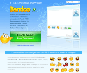 bandoo.com: Free Emoticons & Winks for Yahoo!, MSN Messenger, Outlook