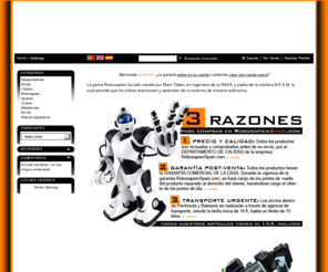 robosapienspain.com: Robosapien Spain.com. Roboraptor, Robopet, V2, mini, barato, españa, robot, mark tilden
Robosapien ha sido creado por Mark Tilden, ex-ingeniero de la NASA. Descubre Robosapien V2, V3, roboraptor, roboreptile, rsmedia, i-cybie, roboquad, Lego Mindstorms, giburon. Actualmente disponemos de 