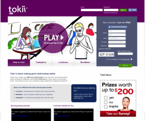 tokiiadvice.com: Tokii.com - The world's first social media site for couples. Helping busy couples stay connected.
Tokii is the worlds first relationship management platform that improves relationships through interactive tools and games of play and discovery. It easy to use, free and fun.