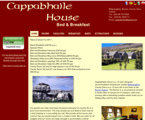 cappabhaile.com: Cappabhaile b&b , Bed and Breakfast, providing 3Star eqivalent Hotel accommodation, at Ballyvaughan, Ireland in the Burren. Our guesthouse is the perfect base to explore Ballyvaughan and the Burren
Cappabhaile House