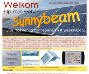 sunnybeam.be: Sunnybeam
Sunnybeam.be : Hier vind je alle info over mijn zonnepanelen en mijn weerstation. De opbrengst van onze zonnepanelen kan je hier ook live volgen.