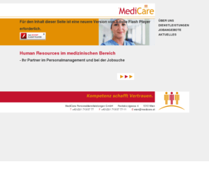 medicare.at: MediCare
Ihr Partner im Personalmanagement und bei der Jobsuche im medizinischen Bereich 