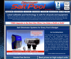 saltinstaller.com: CircuPool Salt water pool systems - Chlorine generators - Chlorinators
Discountsaltpool.com specializes in the sale of salt water pool chlorine generator systems with direct pricing on Aquarite, Jandy Ei, CompuPool and CircuPool. 