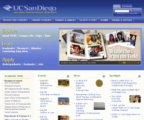 ucsd.edu: UC San Diego Home Page
Founded in 1960, the University of California, San Diego is one of the nation’s most accomplished research universities, widely acknowledged for its local impact, national influence and global reach.