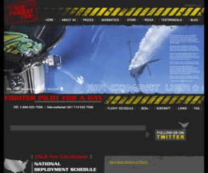 aircombatusa.com: Air Combat USA — Fighter Pilot for a Day: The Leader in Air to Air Combat Flying Adventures
Air Combat USA, offering you to actually fly a light attack fighter aircraft and be a flighter pilot for a day in a great flying adventure.