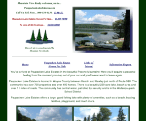 Lake Wallenpaupack Real Estate on Paupacken Lake Estates And Mountain View Realty  Properties For Sale