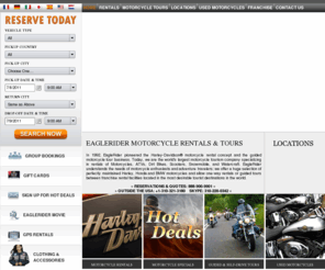 motorradvermietung.com: Harley-Davidson Motorcycle Rentals & Motorcycle Tours - Honda
EagleRider® - Largest Motorcycle Rental & Tour Company in the World. Harley-Davidson® motorcycle rentals as well as Honda®, BMW®, Polaris®, Triumph® and Yamaha®.