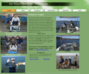 samrayburnfishingguide.com: Sam Rayburn's Crappie And Bass Guide
crappie and bass fishing on lake sam rayburn texas.  professional guide service.  pontoon boat with toilet. mixed groups.