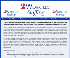 2workstaff.com: 2Work Staffing
Staffing Company Description