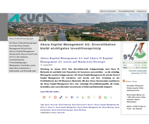 akura-ag-diversifikation.de: Akura Kapital Management AG: Diversifikation bleibt wichtigstes Investitionsprinzip
Akura Kapital Management AG und Akura II Kapital Management AG orientieren sich konsequent an klassischer Portfoliotheorie von Harry M. Markowitz.