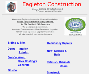 eagletonconstruction.com: Blank Page
specializing in home owners assn., Property managers contractor, EPA lead - safe renovations