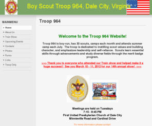 troop964.org: Troop 964
Boy Scout Troop 964 ... dedicated to instilling scout values and building character