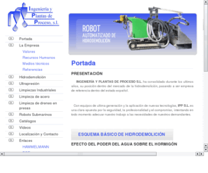 ingepla.es: IPP Hidrodemolición
Hidrodemolición es un método de trabajo que emplea el agua a ultra-presión para la eliminación del hormigón, manteniendo intactas las armaduras y sin provocar ni vibraciones ni micro fisuras estructurales.