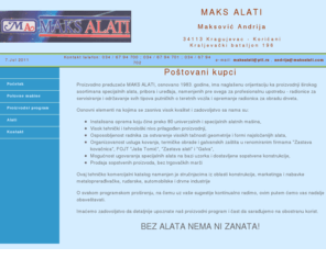 maksalati.com: MAKS ALATI - Početna strana
Proizvodnja sirokog asortimana specijalnih alata, pribora i uredjaja