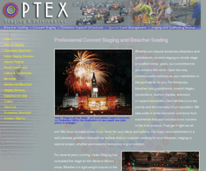 optexstaging.com: Temporary Bleacher rental, grandstand seating, stadium bleachers, seats, concert staging risers
