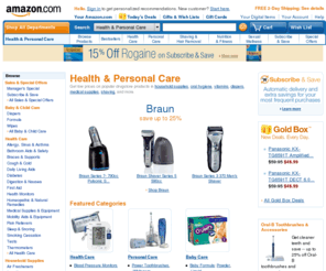 amazonpharmaceuticals.com: Amazon.com Health & Personal Care: Health & beauty items, nutrition & weight loss, shavers, medical supplies & more
Outstanding selection at everyday low prices delivered right to your door. Shop Amazon.com Health & Personal Care Store, where you'll find vitamins, shavers, diapers, baby formula, weight-loss products, nutrition bars, skin care products & more.