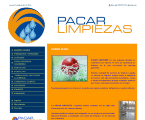 limpiezaspacar.com: PACAR LIMPIEZAS
Limpiezas en general: comunidades, oficinas, ayuntamientos, obras, primera limpieza, limpieza de primavera, chalets y piscinas, garajes de comunidades, calefacciones, locales y cristales. Limpiezas en general: comunidades, oficinas, ayuntamientos, ob