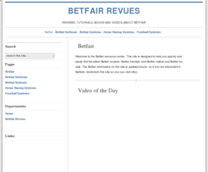 perlethorpe.com: Betfair - Reviews, tutorials, books and videos about Betfair
Reviews, Tutorials, Books And Videos About Betfair