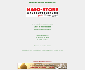 nato-store.info: Nato-Store Waldbüttelbrunn| Armee - Outdoor - Freizeit - Beruf - Abenteur - Trends |
