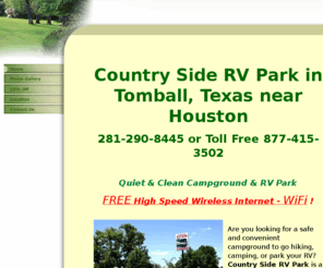 countrysidervparktomball.com: Country Side RV Park & Campground near Houston in Tomball, Texas
Visit Country Side RV Park and enjoy a peaceful quiet setting that is close to everything but feels miles away. We have full electrical hook-ups and are a short drive to Houston attractions.