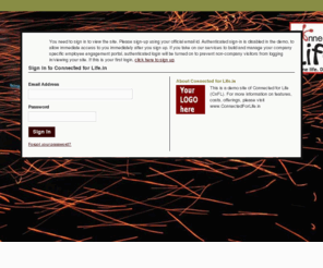 employeeengagementportal.com: Connected for Life.in
This is a demo site of Connected for Life (CnFL). For more information on features, costs, offerings, please visit www.ConnectedForLife.in