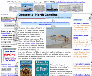 ocracoke-nc.com: Ocracoke, NC - On The Outer Banks, The Barrier Islands Of North Carolina - History, Events, Attractions - Atlantic Ocean Beaches and Pamlico Sound in Hyde County ........Coastalguide
 Hyde County's Outer Banks Resort Island