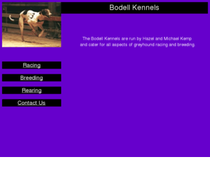 bodellkennels.com: Hazel_Kemp_Bodell_Kennels
Hazel and Michael Kemp's Bodell Kennels catering for all aspects of greyhound racing and breeding