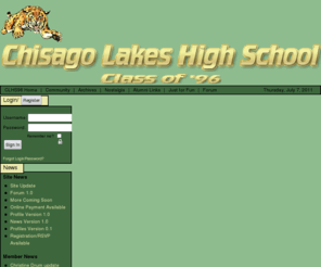 clhs96.com: Chisago Lakes Class of 1996
This is the homepage for Chisago Lakes High School Class of 1996.  It will provide the most up-to-date information regarding alumni and reunion information.