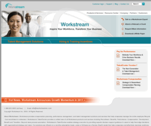 workstreaminc.com: Compensation & Performance Management Software | Workstream Inc.
Workstream provides on-demand compensation, performance and talent management solutions and services that help enterprise and mid-market companies manage the entire employee lifecycle - from recruitment to retirement.