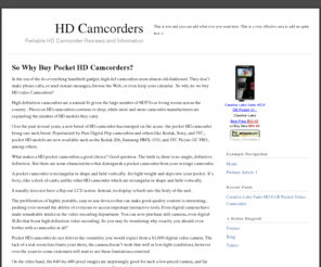 hd-camcorders.org: HD Camcorders - Why Should You Buy A Pocket HD Camcorder?
Why are HD Camcorders so popular? What features should you look for?