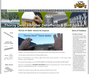 securi-cap.com: Low Harm Intruder Deterrent Fence Spikes
Patented Australian fence spikes protect, privacy & property; providing a simple effective 'Low Harm' deterrent to trespassers, intruders, possums cats
