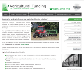 agriculturalfunding.co.uk: Agricultural Funding - Commercial Mortgages for Agricultural Businesses
UK specialist Agriciultural mortgage brokers in Agriciultural Funding and Agriciultural Mortgages - Covering all elements of Agriciulturalfunding from new Agriciultural purchases to Agriciultural refinance to clear debts or business expansion