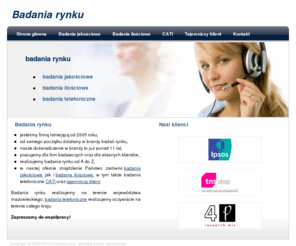 badania-rynku.com: Badania rynku Warszawa - Badania rynku Warszawa
Badania rynku - badania jakościowe, badania ilościowe, studio CATI (badania telefoniczne), tajemniczy klient, rekrutacja respondentów.