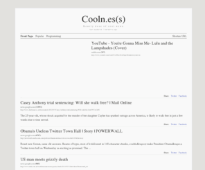 cooln.es: Internet hourly news, programming - Coolnes(s) - page 1
Real-time lists of hot internet news. Cooln.es provides you with the current news that you care about.