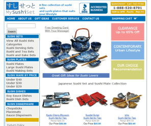 mysushiset.com: Unique Japanese Sushi Set and Sushi Plate Collection
The best and the largest selection of sushi sets and sushi plates. Unique gift ideas for anniversary, birthdays, wedding gifts, women's and men's gifts, sushi parties and sushi making events.