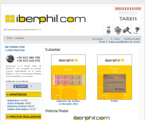 iberphiltienda.com: Filatelia Iberphil. Subastas de Sellos
Tienda Online y Subastas de Sellos especializadas en España, Andorra y colonias. Catálogos de Historia Postal y Trato Privado. Tasación y venta de colecciones