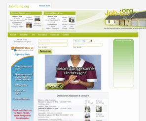 job-immo.org: Job-Immo.org - 1er site internet ivoirien pour l'immobilier et les emplois de l'immobilier
1er site internet ivoirien pour l'immobilier et les emplois de l'immobilier