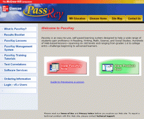 passkeylearning.com: PassKey - A Prescriptive Learning System
PassKey: A Prescriptive Learning System. Computer-based instruction for reading, writing, mathematics, science and social studies.