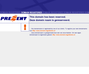 wouterbarendrecht.com: Domain Registered / Domein Geregistreerd
uitbesteding, registreren, domein-naam, domein, domain, domainname, domain name, NIC, eCTD, ICAN, prezent, present, prezentinternet, domeinnaam registreren, selfhosting, prezent-internet, Esparto, enterprise web, Plumtree, persoonsdomein, persoonsdomeinen, SIDN, nameserver,Virtual DNS, IPv6, Co-locatie, colocatie, bSMTP, WEBspace, Outsourcing, streaming, streamingmedia, webspace, vacature, selfhosting, Continuity, domeinregistreren, backup, zend, e-learning, e-learning delivery, e-learning for retail, e-learning for hi-tech, application training, e-learning for application training, web-based training, enterprise learning, education, e-education, e-Association, e-Academy, e-University, e-Enterprise, hosting, prezent site manager, internetdelen, consultancy, nieuwsbrief, life sciences, SONIC software