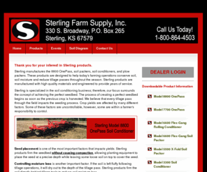 belttrailer.com: Sterling Farm Supply, Sterling, Kansas
Sterling Farm Supply, Sterling, Kansas manufactures the 8800 OnePass, soil packers, soil conditioners, and plow packers.
