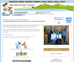 lakesideanimalhospitaltilton.com: NH Veterinarian: Lake Side Animal Hospital of Tilton, PLLC - Tilton, NH
Central NH veterinarian hospital offering veterinary care for dogs, cats and small mammels.