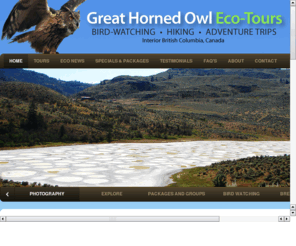 okanaganecotours.com: Great Horned Owl Eco-Tours - Home
Learn about endangered ecosystems, the history of gold mining  or observing rare bird species, you are sure to enjoy one of our fun and rewarding ecological experiences.