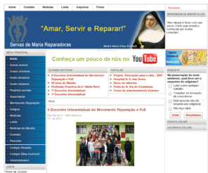 congregacaosmr.com.br: Congregação Servas de Maria Reparadoras - Início
Joomla - Sistema de Portal Dinâmico e de Gerenciamento de Conteúdo