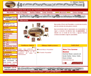 elrincondelpasodoble.com: El rincón del pasododoble
El rincón del pasodoble, es un sitio donde encontrarás todo acerca del pasodoble: partituras, mp3, su historia y evolución, su relación con el mundo de los toros...