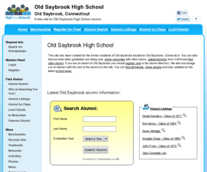 oldsaybrookhighschool.com: Old Saybrook High School
Old Saybrook High School is a high school website for Old Saybrook alumni. Old Saybrook High provides school news, reunion and graduation information, alumni listings and more for former students and faculty of Old Saybrook  in Old Saybrook, Connecticut