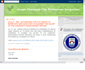 sangunian.com: Sangunian ng Olongapo, SubicBay, Olongapo-Subic, Olongapo City, Sangguniang Panlungsod Resolutions and Ordinances
Olongapo Subic Zambales Sangunian Daily News, Sounding Board, Forum, Sangguniang Panlungsod, Olongapo City, Zambales, SBMA, Philippines