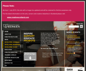 this-scotland.com: Scottish Screen
Scottish Screen is the national development agency for the screen industries in Scotland. We aim to inspire audiences, support new and existing talent and businesses, educate young people, and promote Scotland as a creative place to make great films, award-winning television and world renowned digital entertainment.