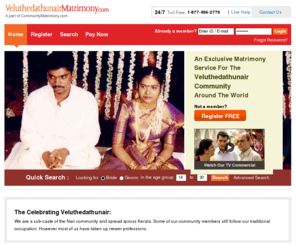 veluthedathunairmatrimony.com: Veluthedathunair Matrimony - Matrimonial - CommunityMatrimony.com
Veluthedathunair Matrimony Find Lakhs of Veluthedathunair Brides & Grooms on VeluthedathunairMatrimony.com, a part of CommunityMatrimony  Join FREE